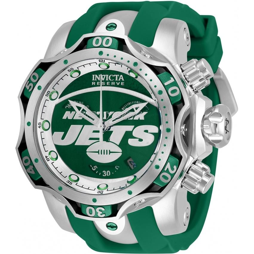 Invicta Men&#39;s 33081 NFL Jets Green Silicone Watch