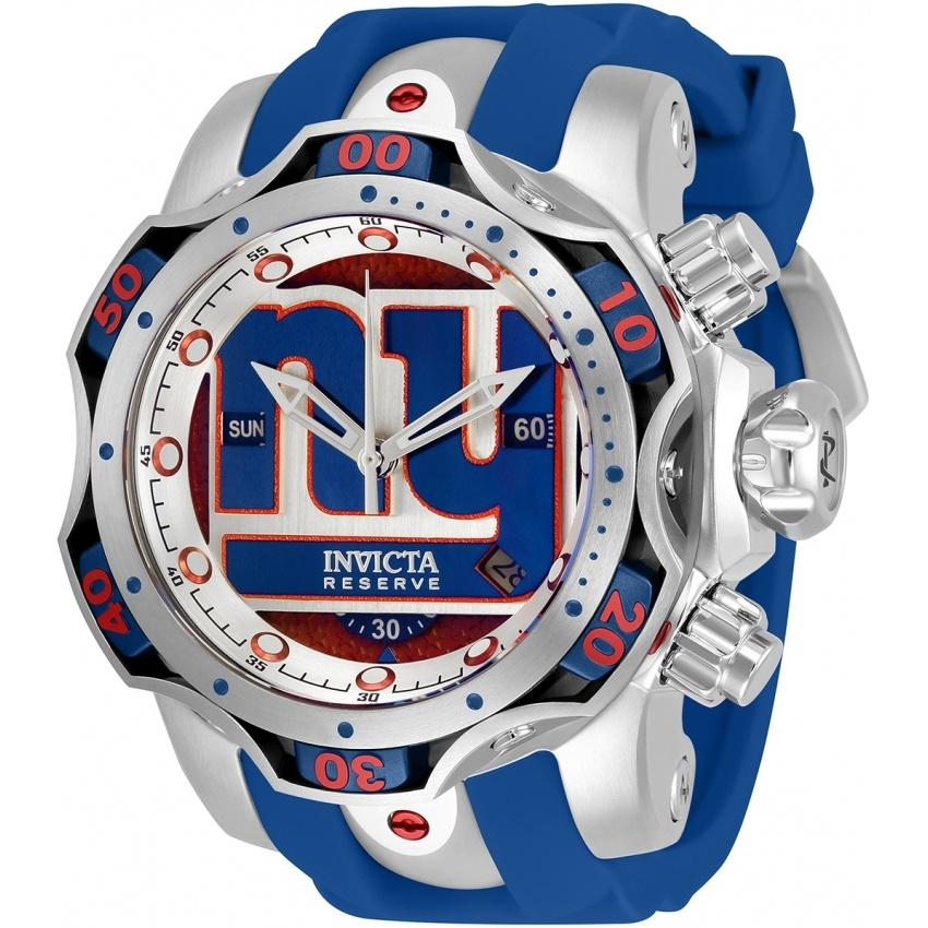 Invicta Men&#39;s 33082 NFL Giants Blue Silicone Watch