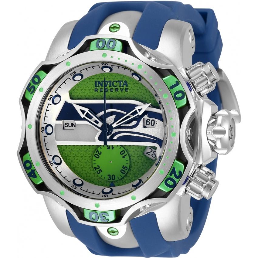 Invicta Men&#39;s 33087 NFL Seahawks Blue Silicone Watch