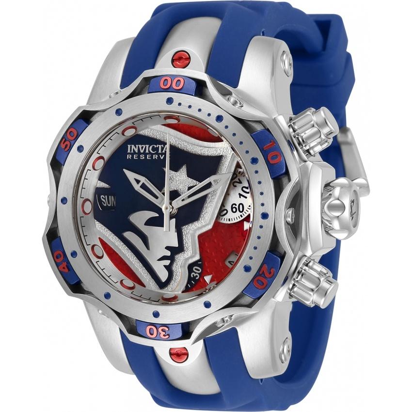 Invicta Women's 33091 NFL Patriots Blue Silicone Watch Bezali
