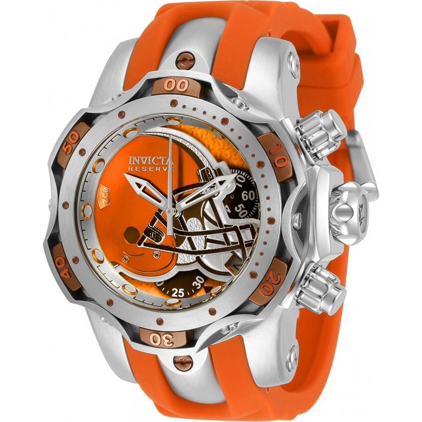 Invicta Women&#39;s 33098 NFL Browns Orange Silicone Watch