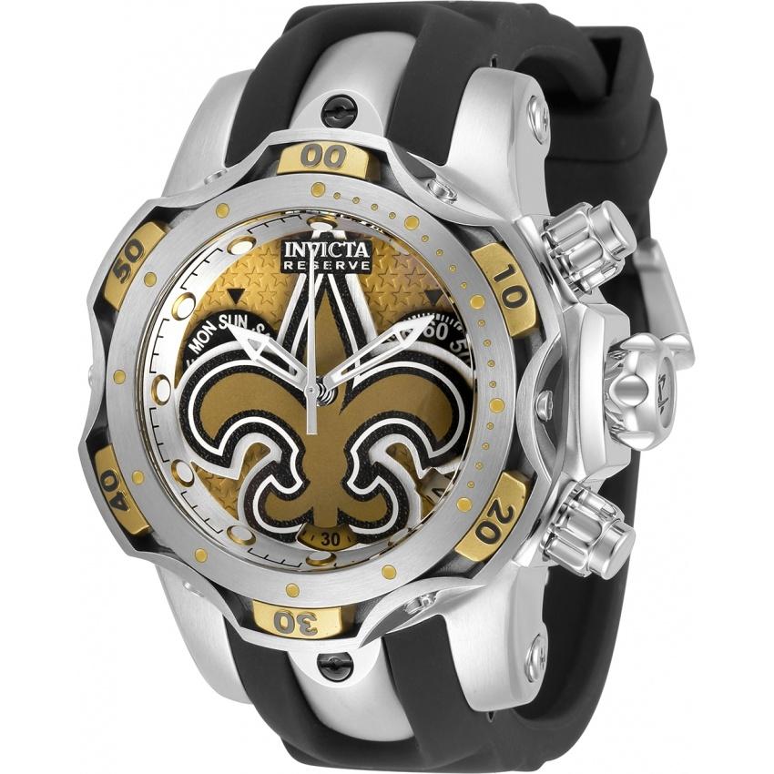 Invicta Women's 33105 NFL Saints Black Silicone Watch