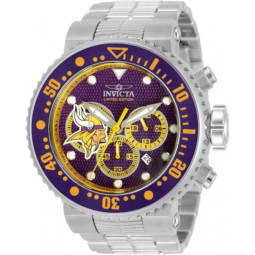 Invicta Men&#39;s 33134 NFL Vikings Stainless Steel Watch