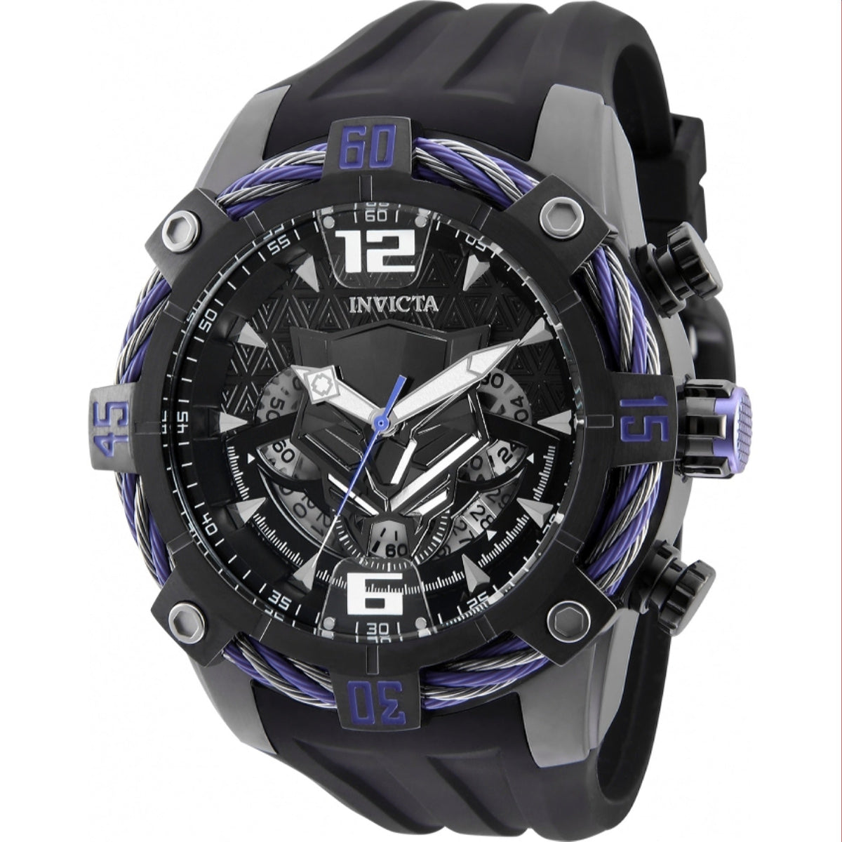 Invicta Men's 33161 Marvel Black Panther Black Silicone Watch