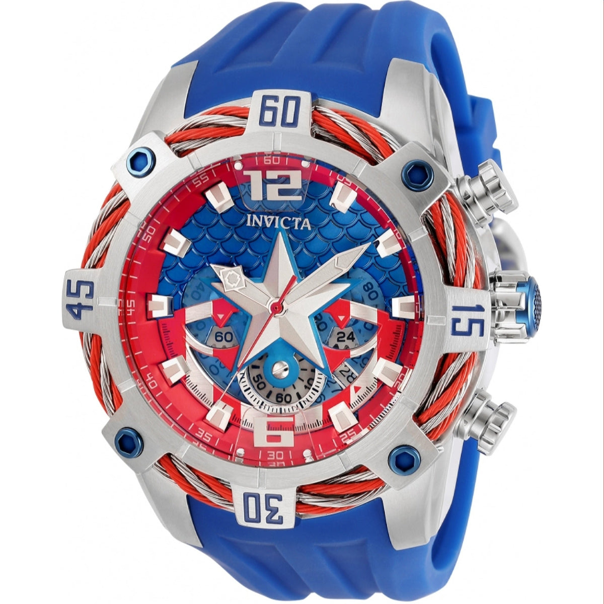 Invicta Men's 33162 Marvel Captain America Blue Polyurethane Watch
