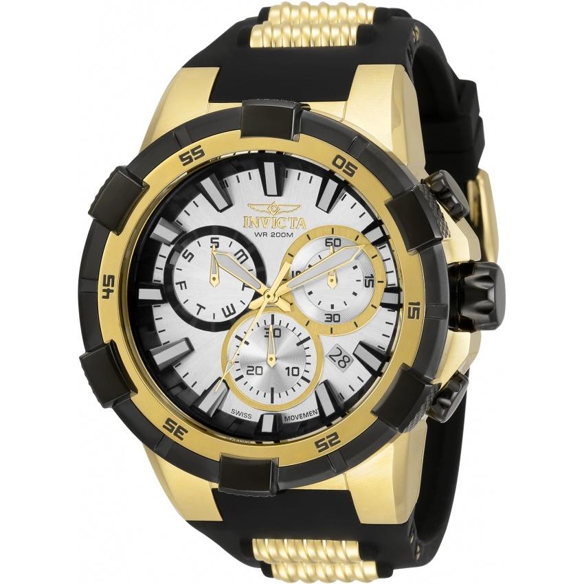 Invicta Men's 33289 Aviator Black Polyurethane Watch