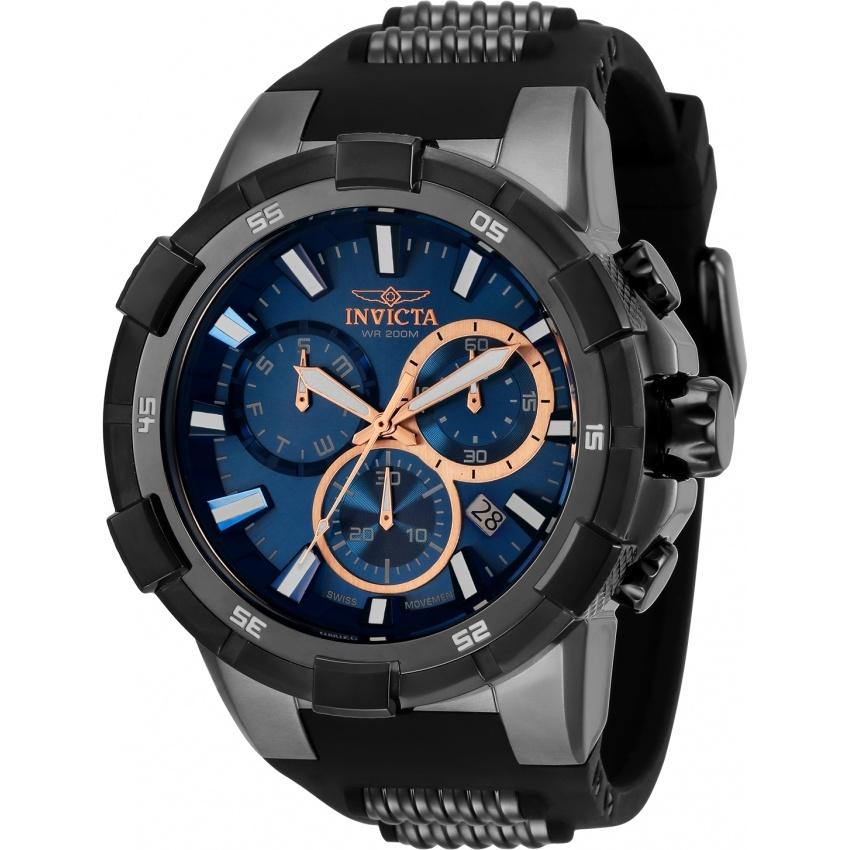 Invicta Men's 33292 Aviator Black and Gunmetal Polyurethane and Stainless Steel Watch