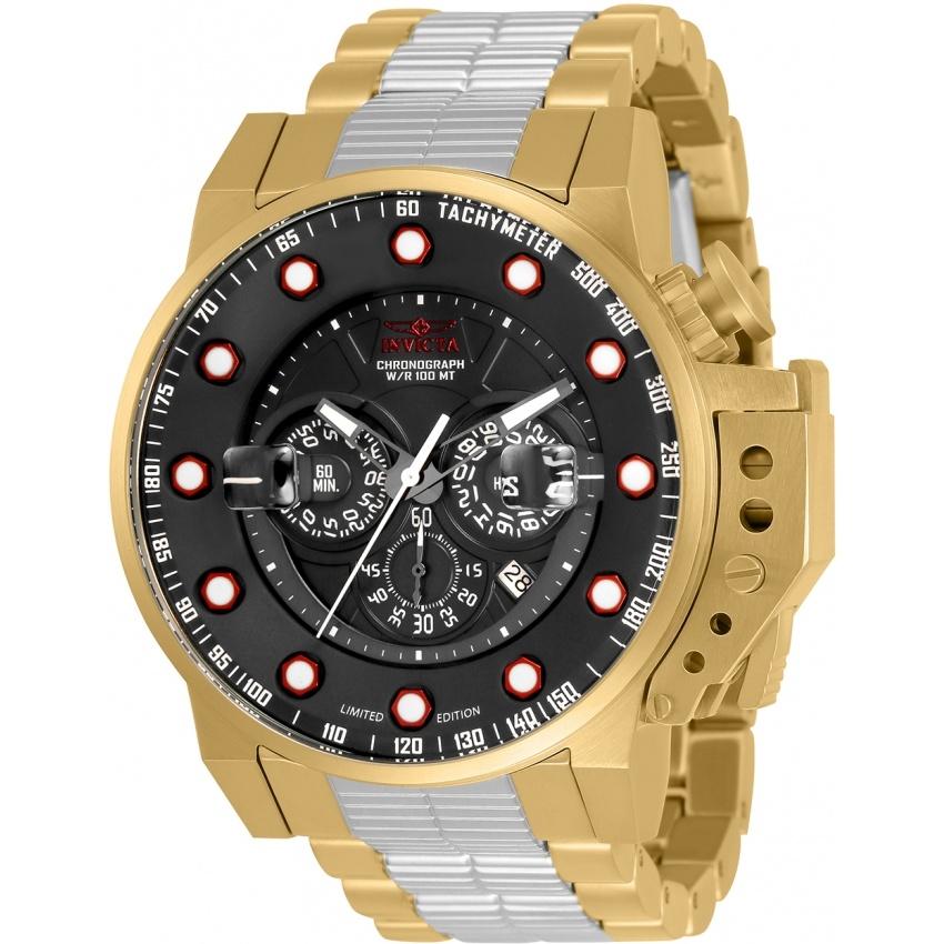 Invicta Men&#39;s 33411 I-Force Store Exclusive Gold-Tone and Silver Silicone Watch