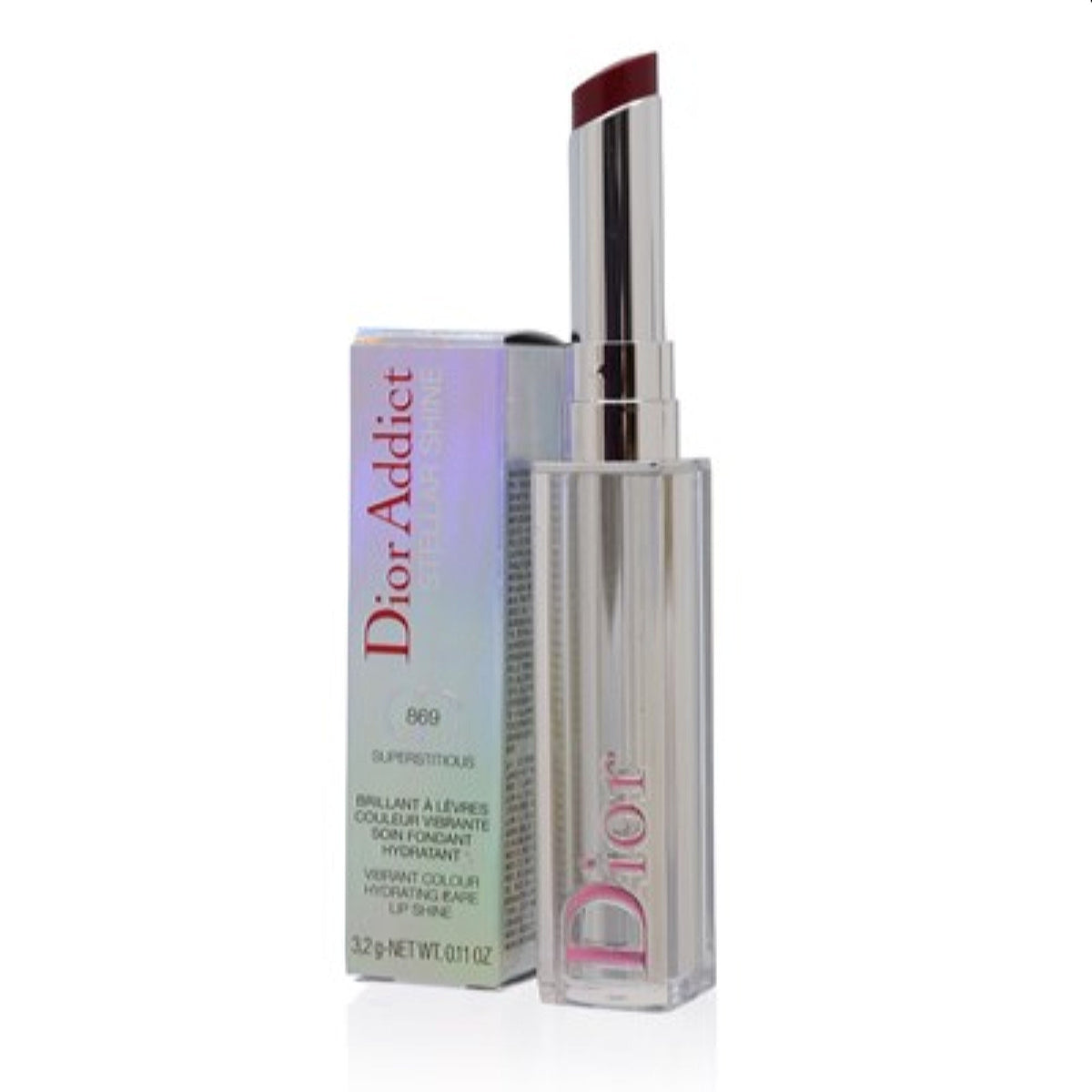 Ch.Dior Dior Addict Stellar Shine Lipstick (869 Superstitious) 0.11 Oz (3.2 Ml)  C004800869