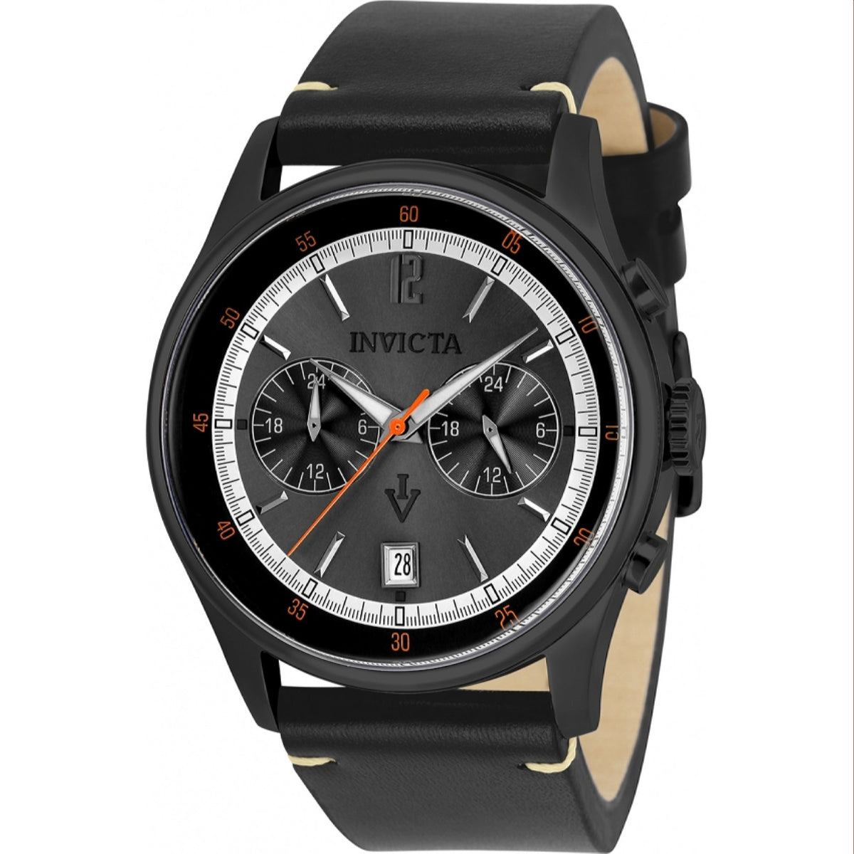 Invicta Men's 33510 Vintage Black Leather Watch