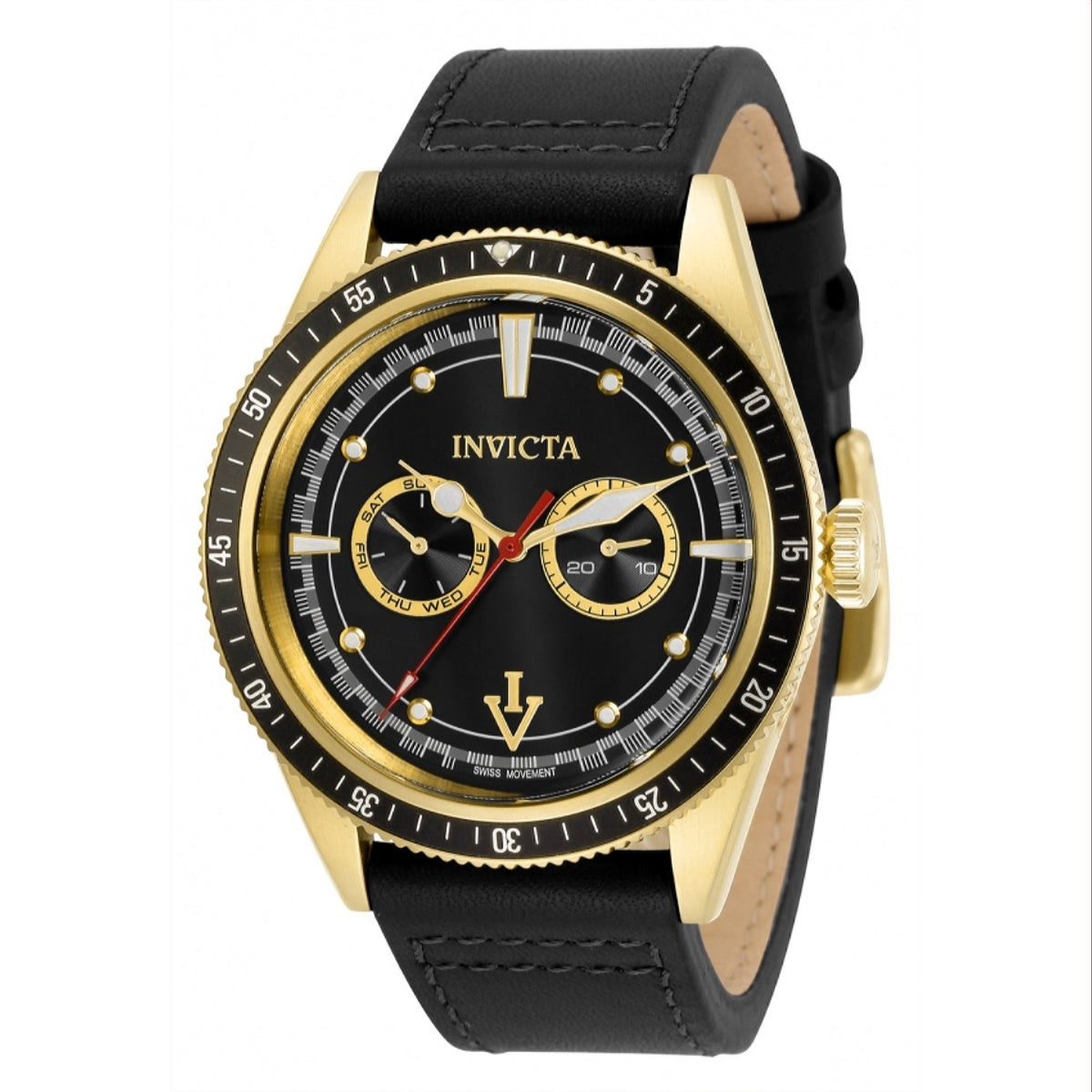 Invicta Men's 33530 Vintage Black Leather Watch