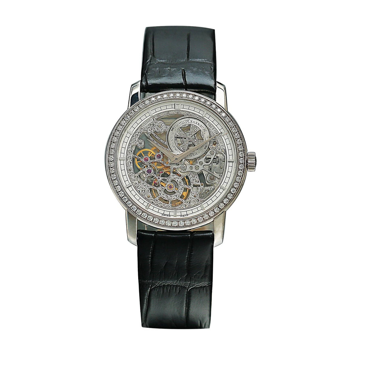 Vacheron Constantin Women's 33558-000G-9394 Tradtionnelle Black Leather Watch