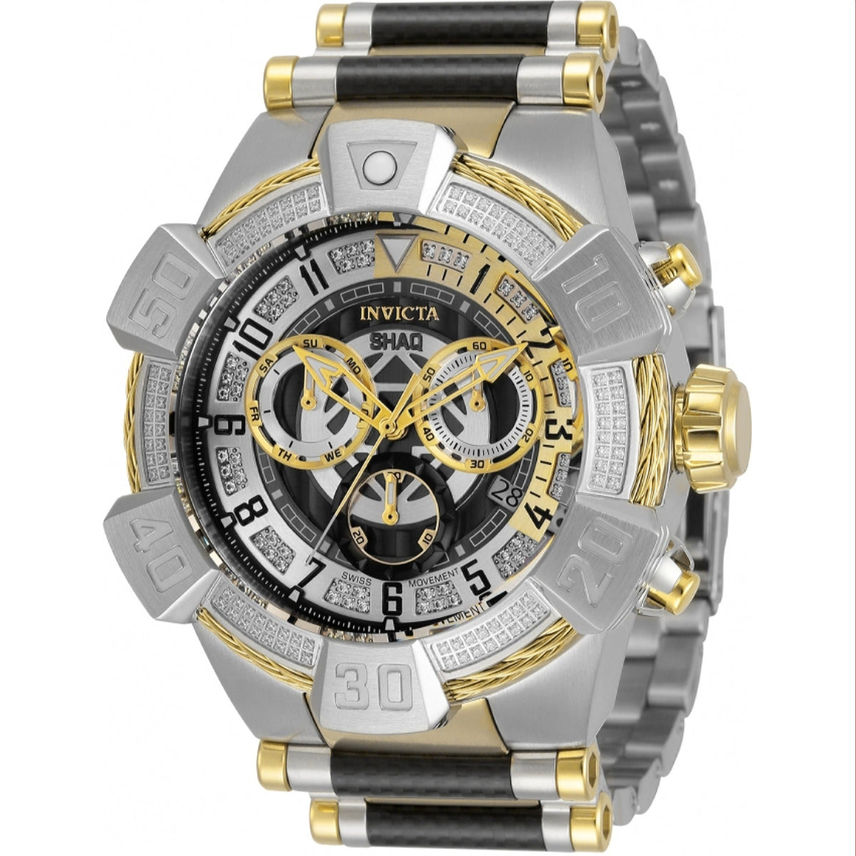 Invicta Men's 33665 Shaq Black and Silver Stainless Steel Watch