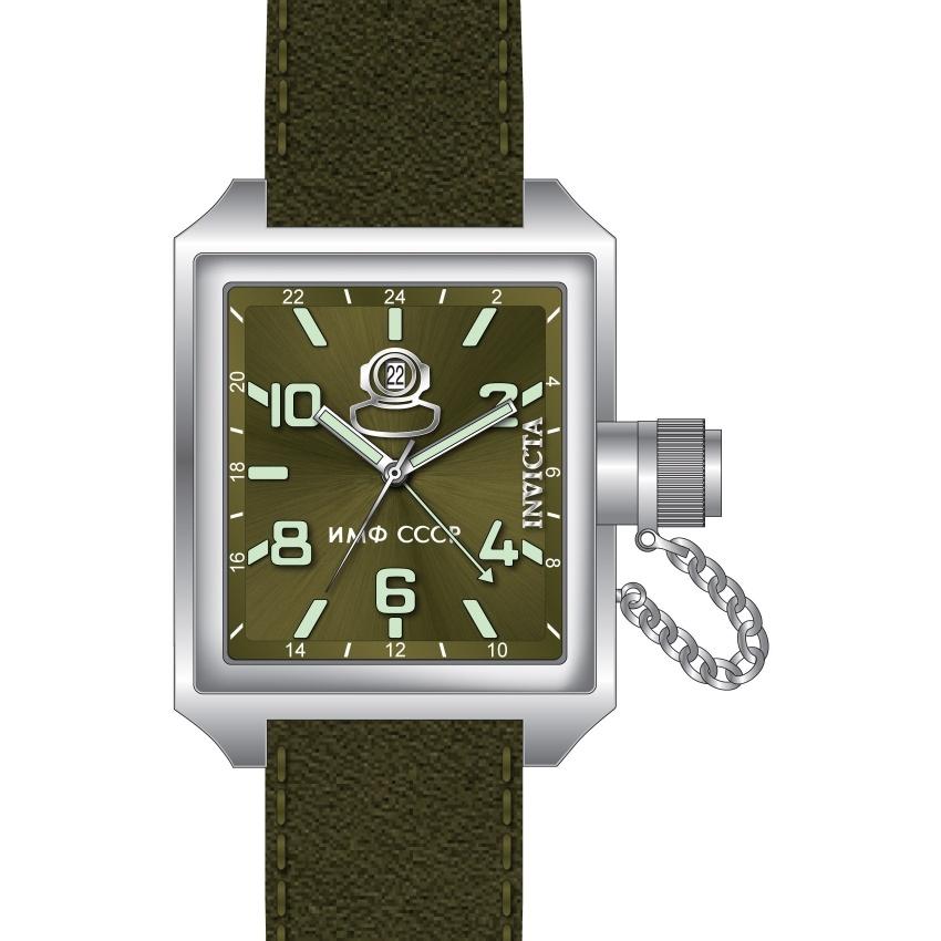 Invicta Men&#39;s 33706 Russian Diver Green Leather Watch
