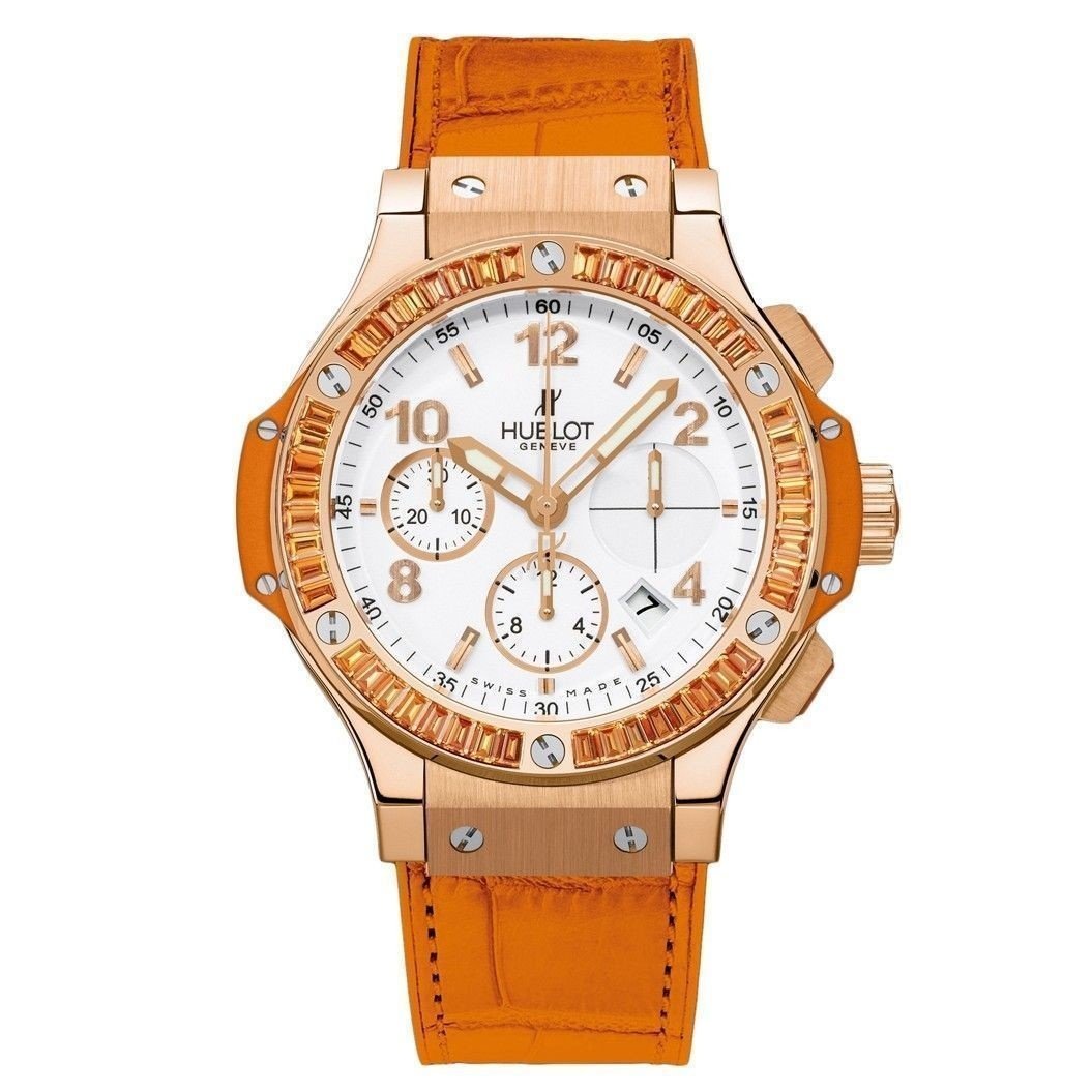 Hublot Men&#39;s 341.PO.2010.LR.1906 Big Bang Tutti Frutti  Chronograph Orange Leather Watch