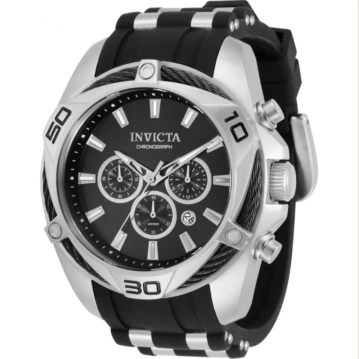 Invicta Men's 34137 Bolt Black and Stainless Steel Stainless Steel Watch