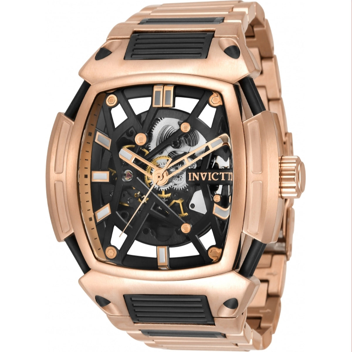 Invicta Men&#39;s 34634 S1 Rally Diablo Automatic Black and Rose-Tone Polyurethane and Stainless Steel Watch