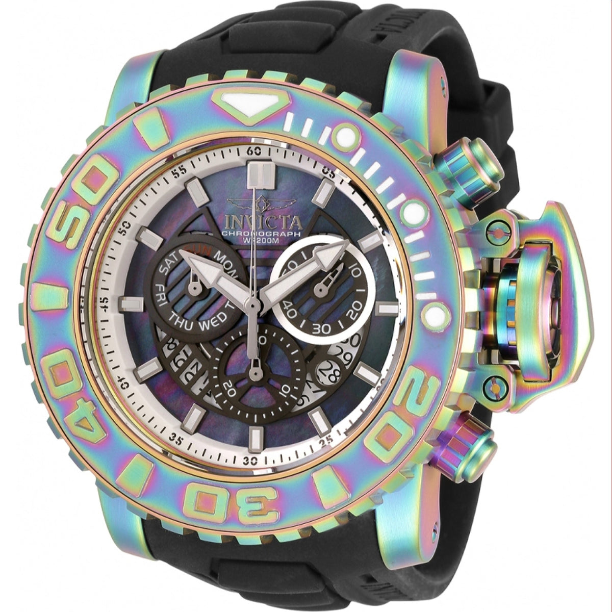 Invicta Men's 34726 Sea Hunter Iridescent Silicone Watch