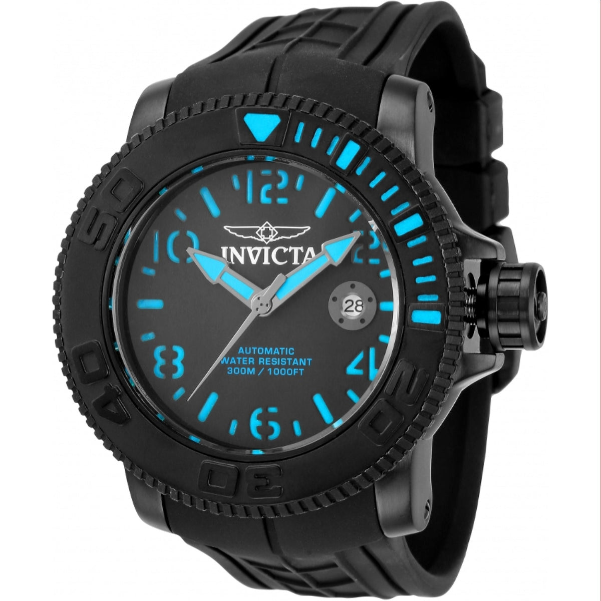 Invicta Men's 34777 Sea Hunter Automatic Black Silicone Watch