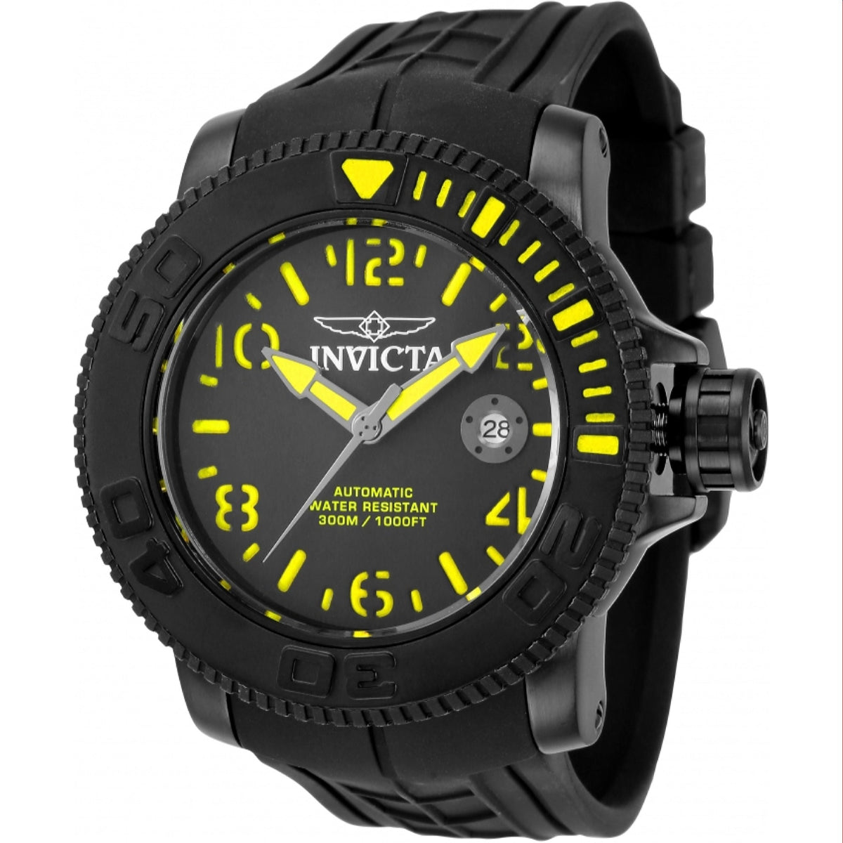 Invicta Men's 34778 Sea Hunter Automatic Black Silicone Watch