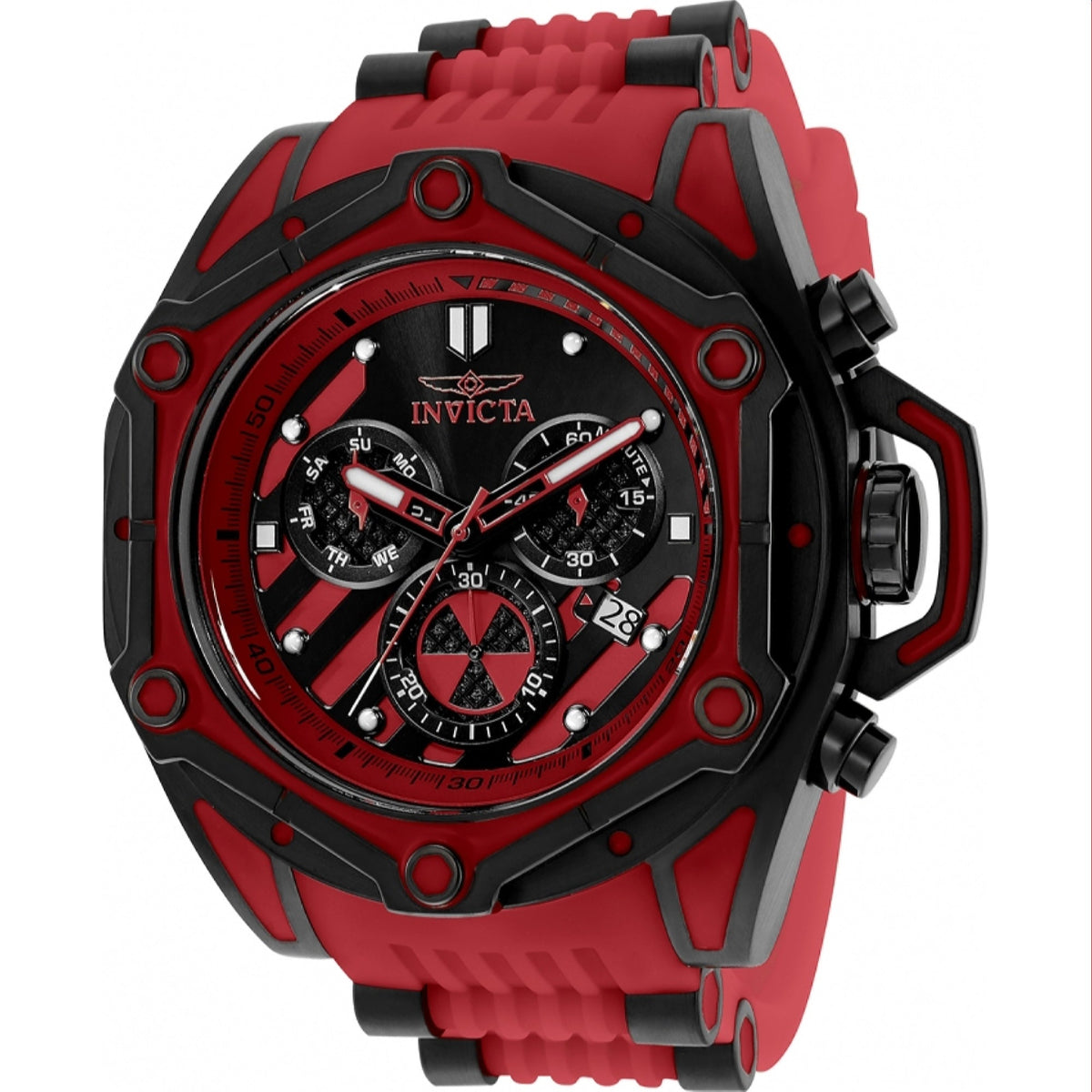 Invicta Men's 34786 Sea Monster Sea Monster Red Silicone Watch