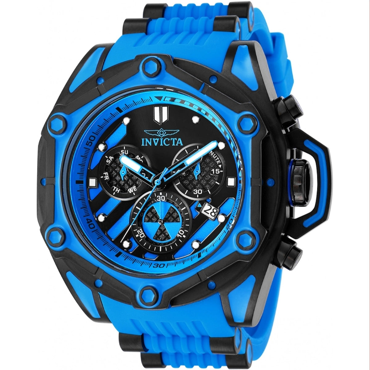 Invicta Men's 34787 Sea Monster Sea Monster Black and Blue Silicone Watch
