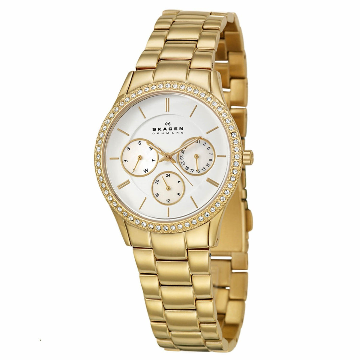 Skagen Women's 347LGXG1 Classic Multi-Function Crystal Stainless Steel Watch