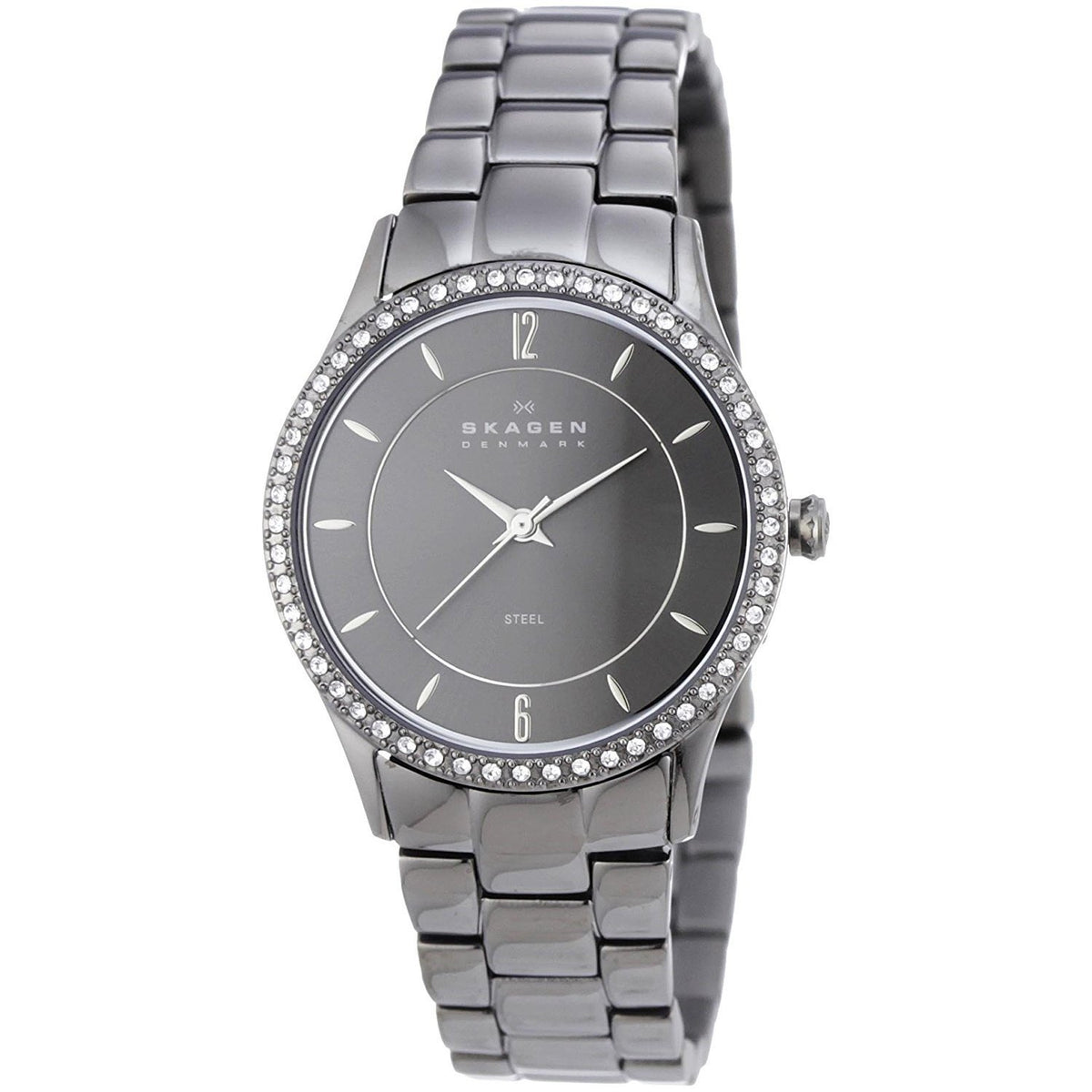 Skagen Women's 347SMXM Crystal Black Stainless Steel Watch