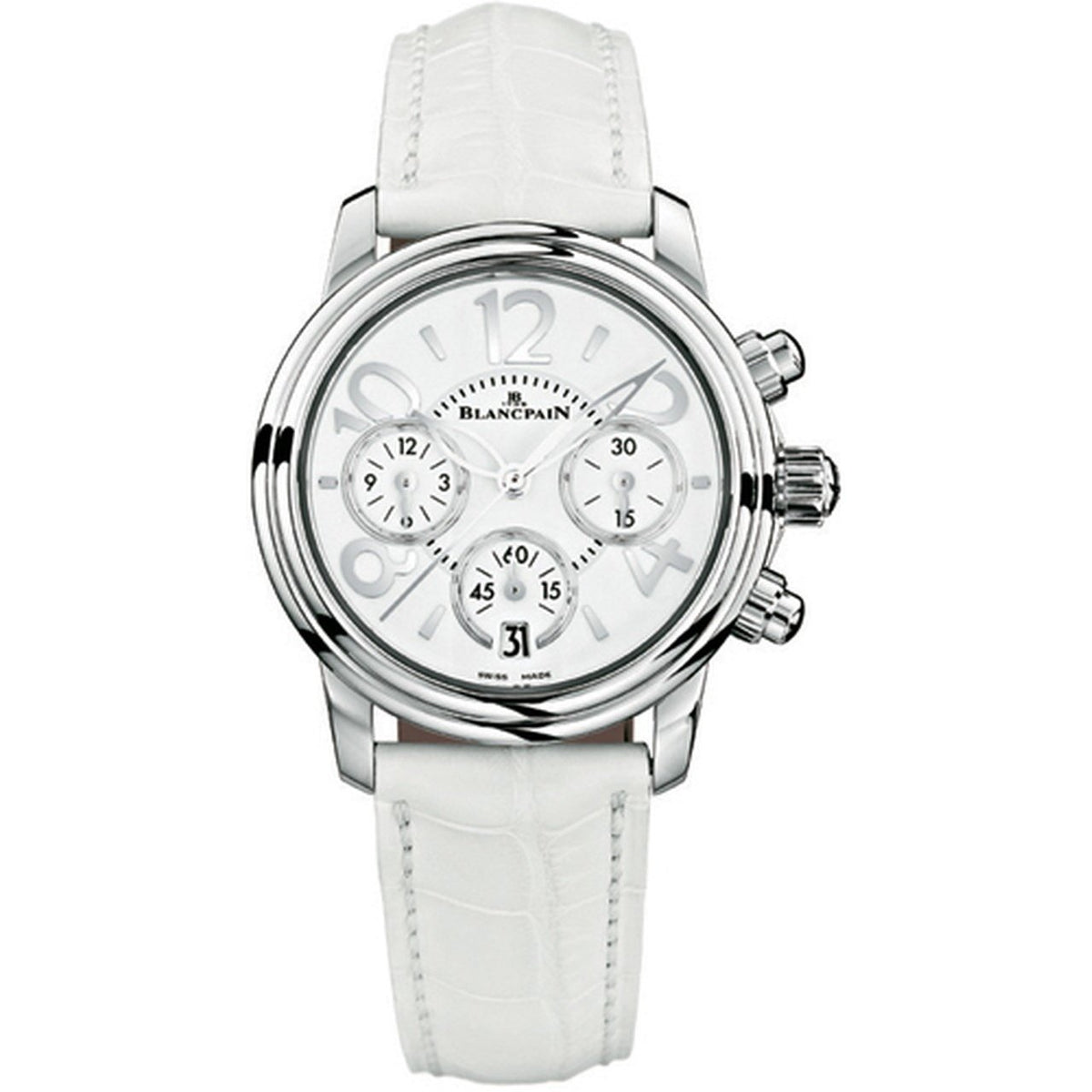 Blancpain Women's 3485F-1127-97B Specialites Chronograph White Leather Watch