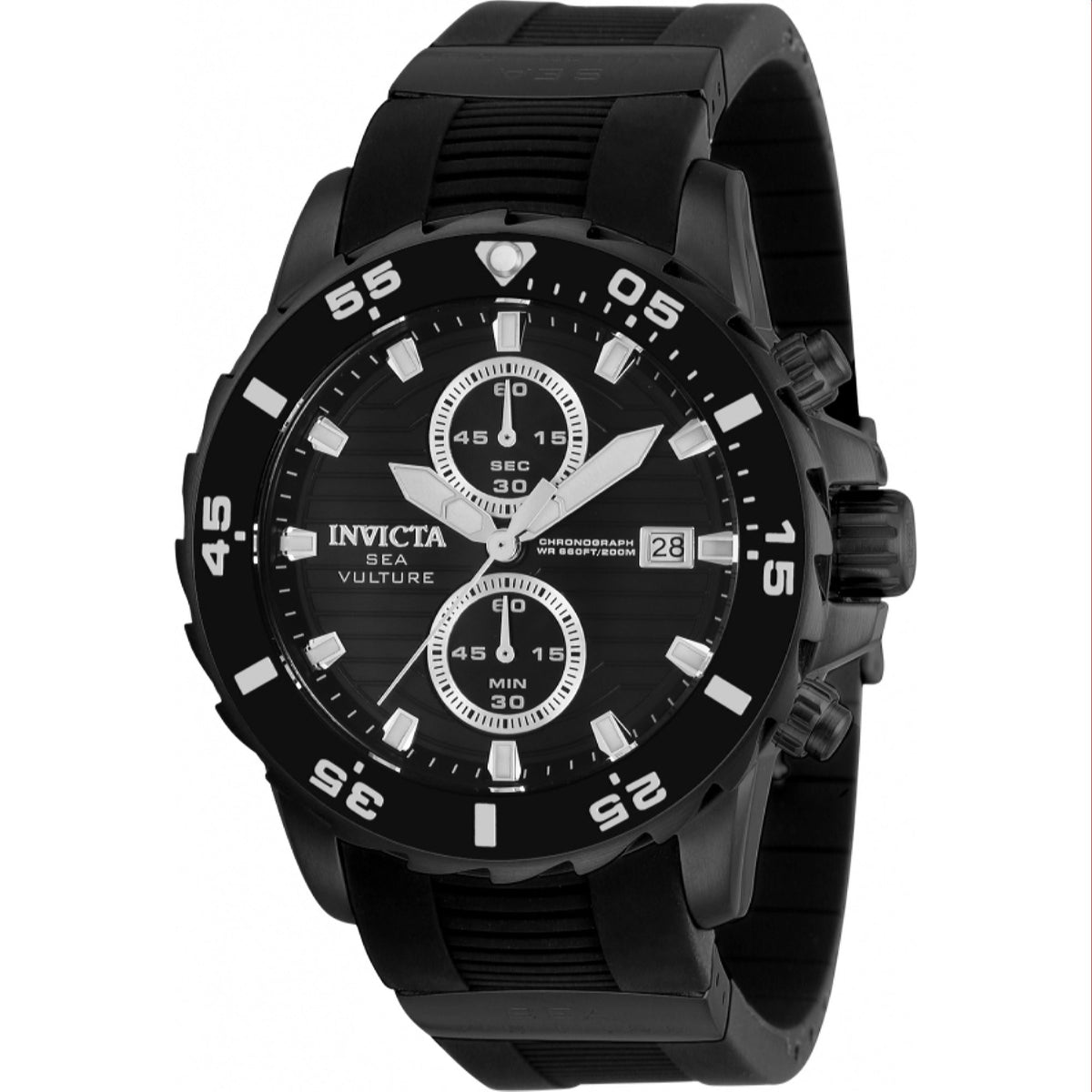 Invicta Men's 35037 Sea Vulture Black Polyurethane Watch
