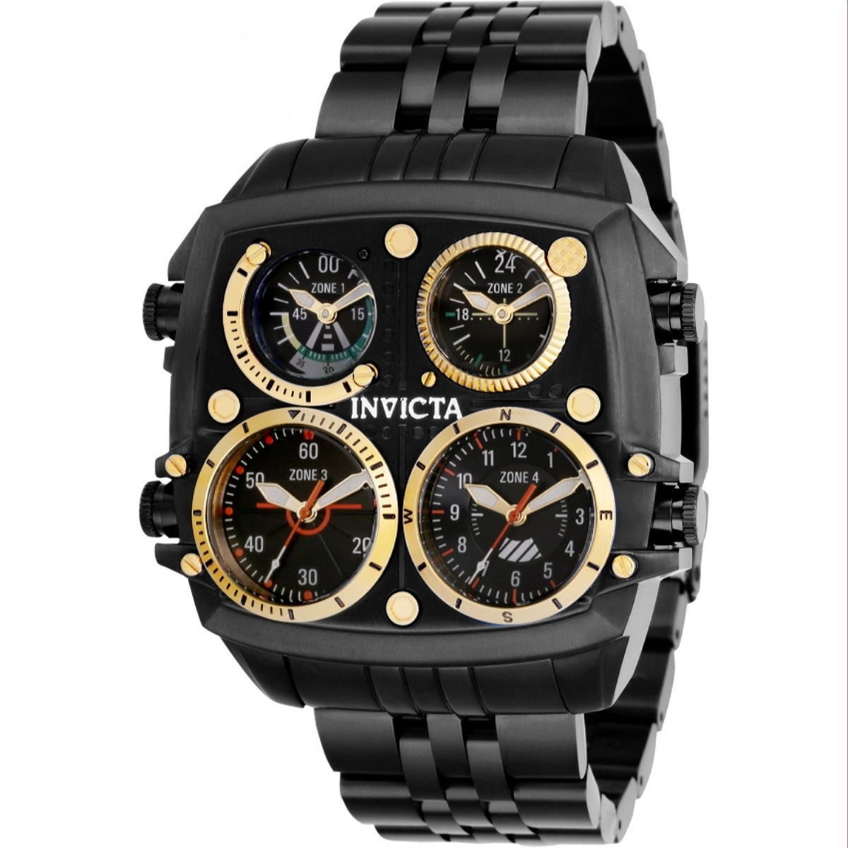 Invicta Men's 35200 Aviator Black Stainless Steel Watch