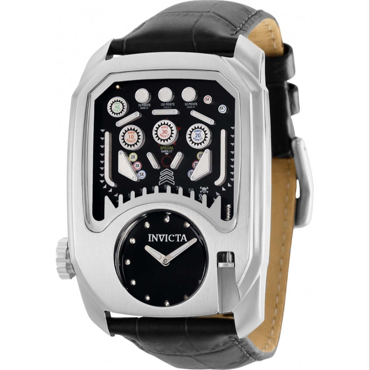 Invicta Men&#39;s 35450 Cuadro Black Leather Watch