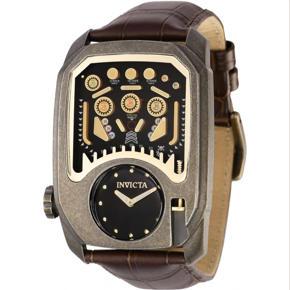Invicta Men&#39;s 35454 Cuadro Brown Leather Watch