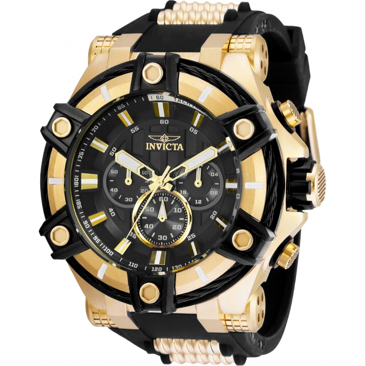 Invicta Men's 35548 Bolt Black and Gold-Tone Polyurethane and Stainless Steel Watch