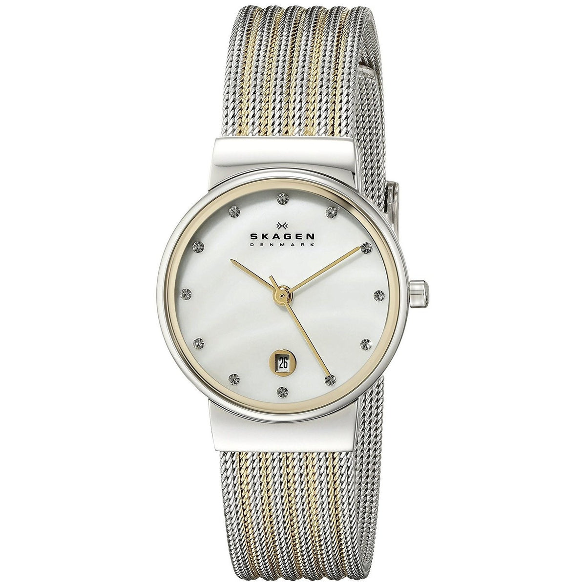 Skagen Women's 355SSGS Ancher Crystal Two-Tone Stainless Steel Watch
