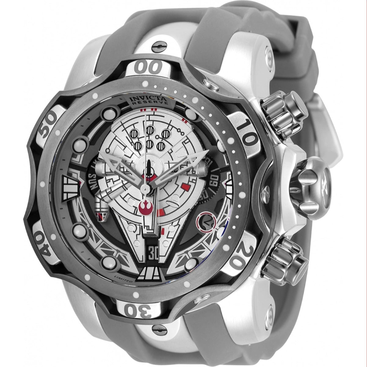 Invicta Men's 35672 Star Wars Millennium Falcon Grey Silicone Watch