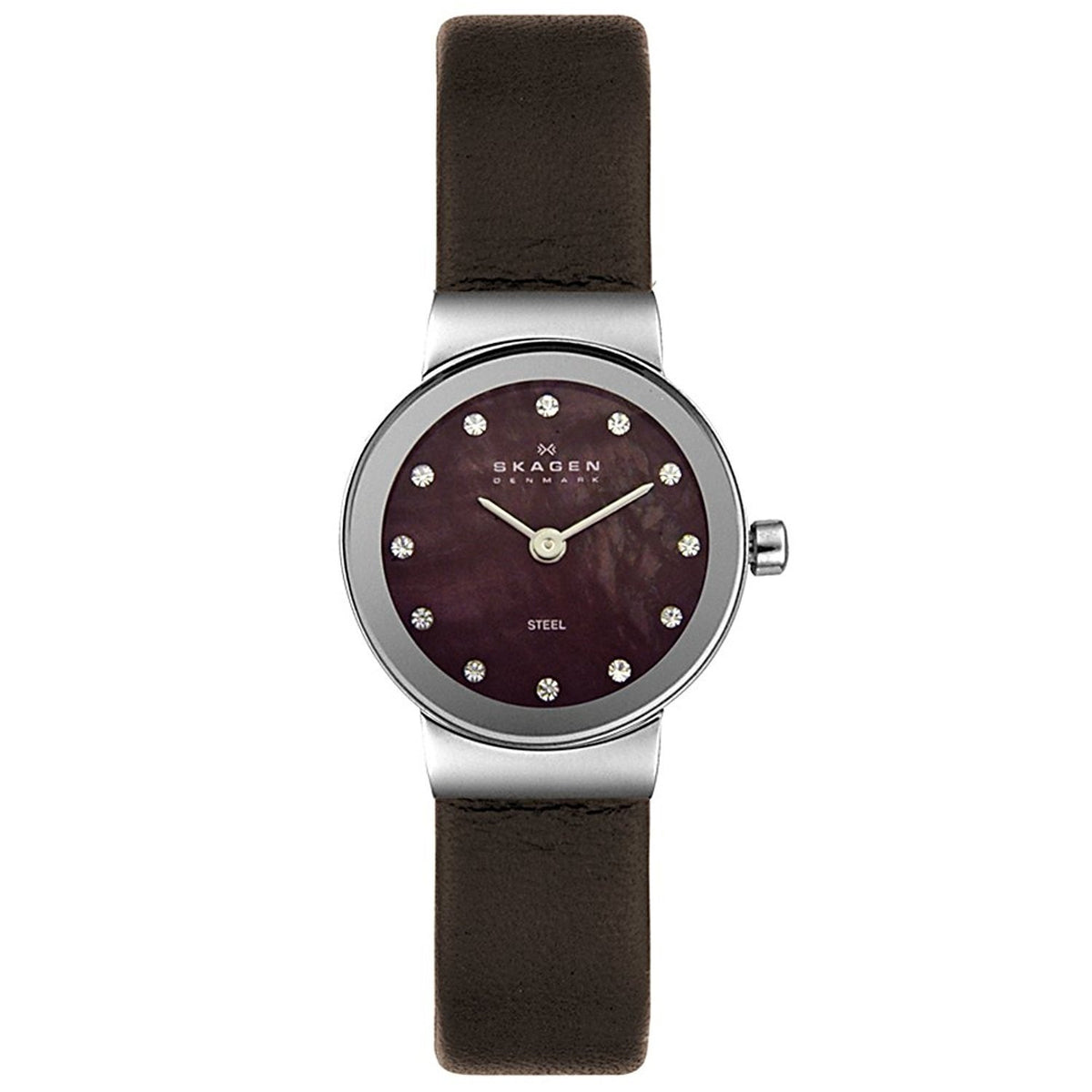 Skagen Women's 358XSSLD Crystal Brown Leather Watch