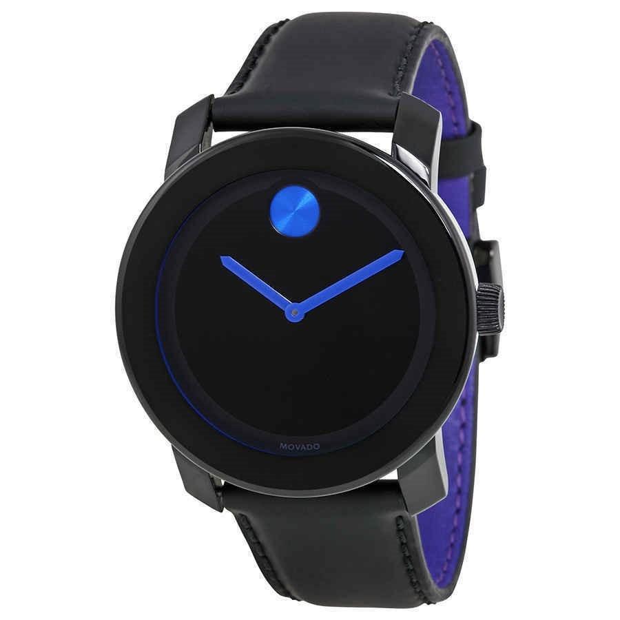 Movado Men's 3600015 Bold Black Leather Watch
