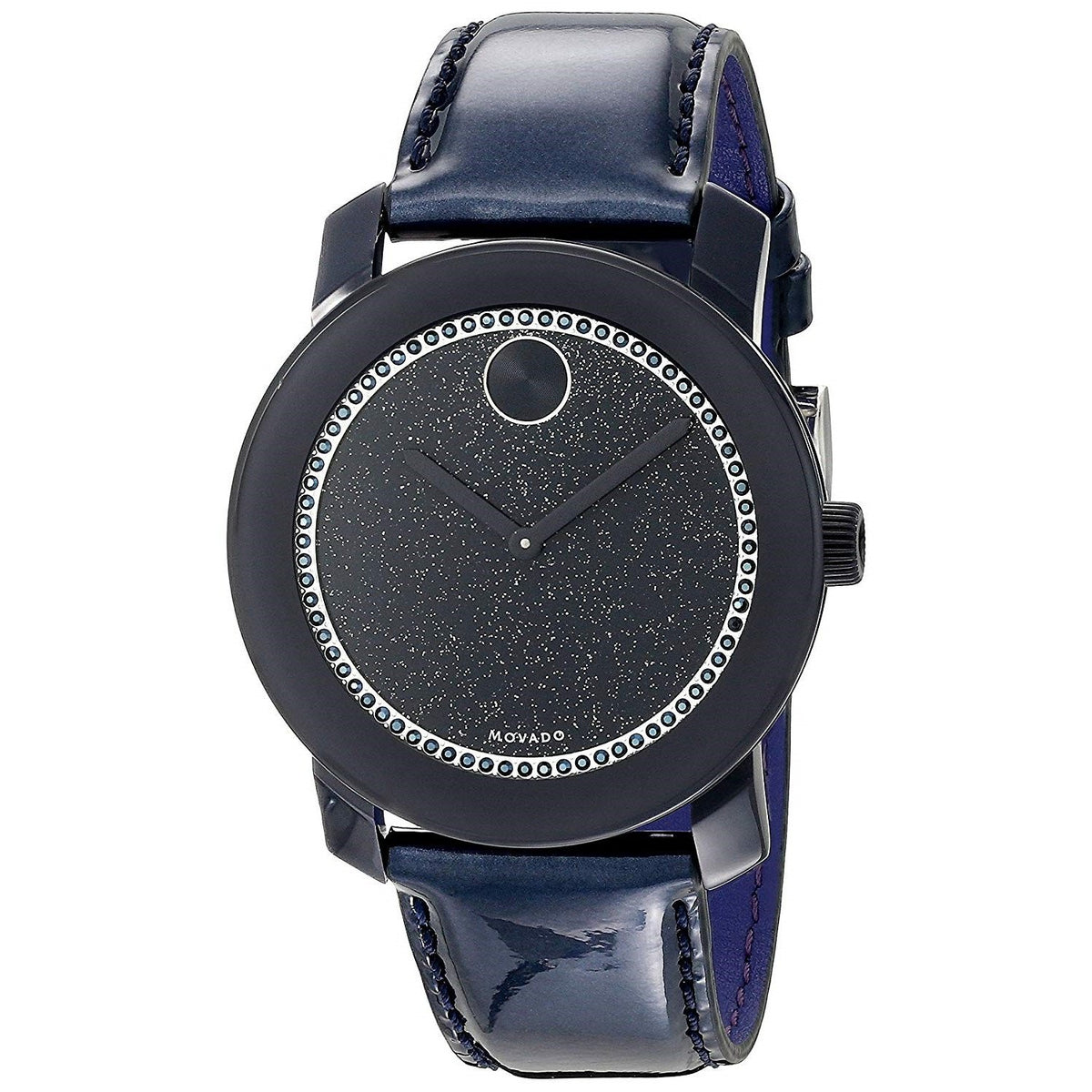 Movado Unisex 3600229 Bold Crystal Blue Leather Watch