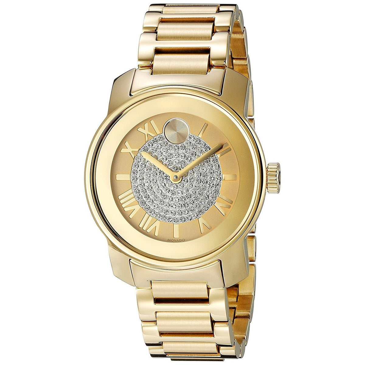 Movado Women's 3600255 Bold Crystal Gold-tone Stainless Steel Watch