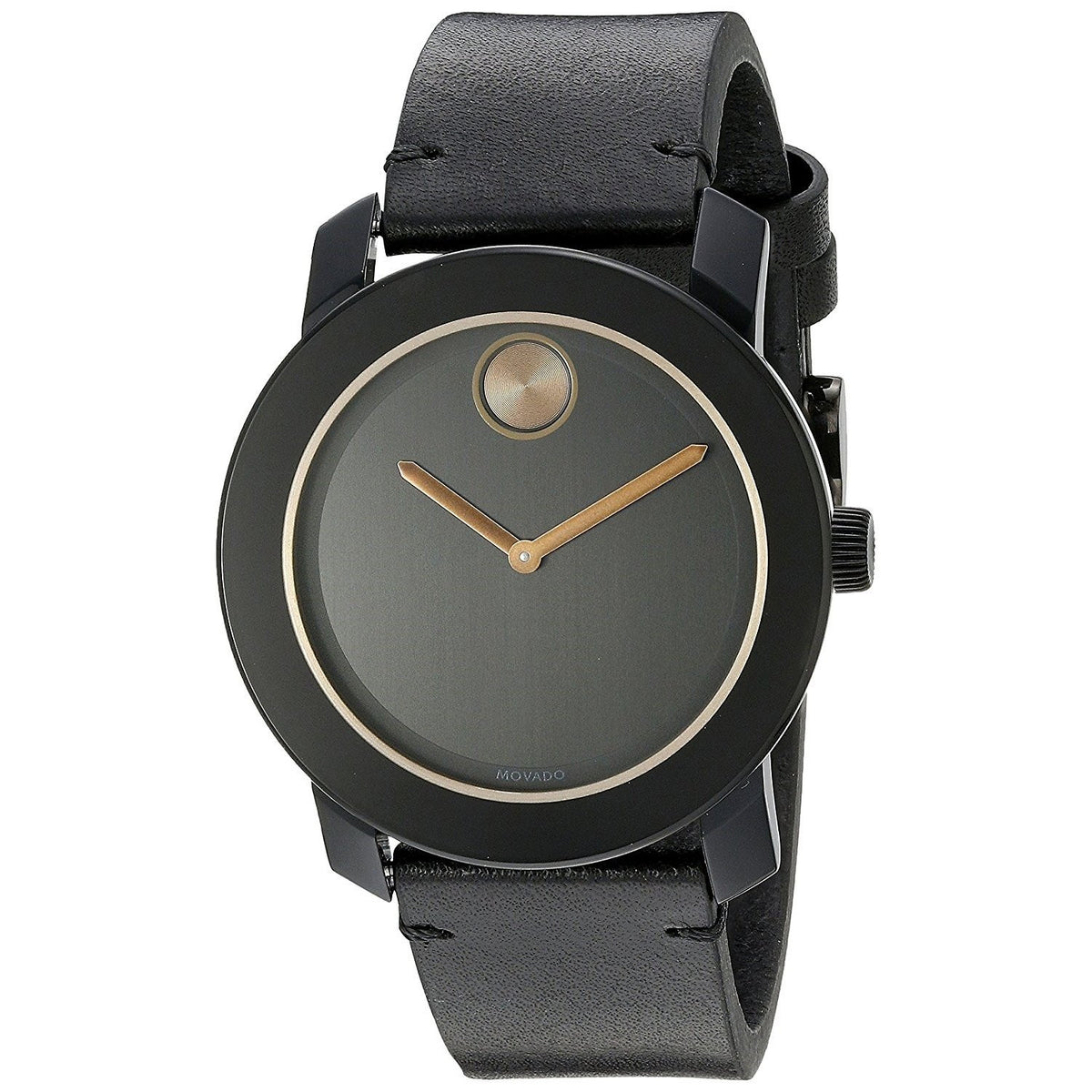 Movado Men's 3600297 Bold Black Leather Watch