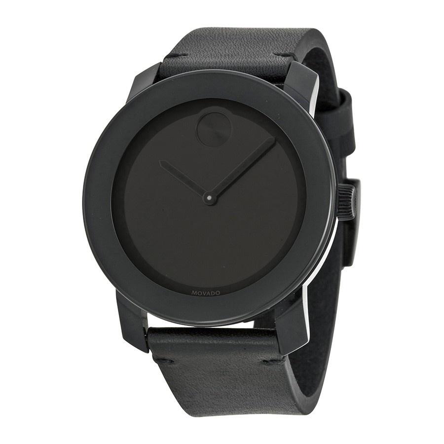 Movado Unisex 3600306 Bold Black Leather Watch