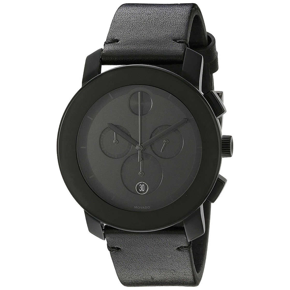 Movado Men's 3600337 Bold Chronograph Black Leather Watch