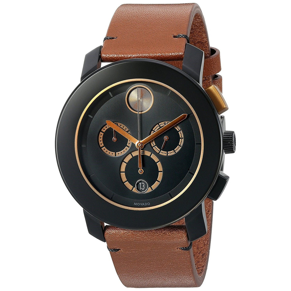 Movado Men's 3600348 Bold Chronograph Brown Leather Watch
