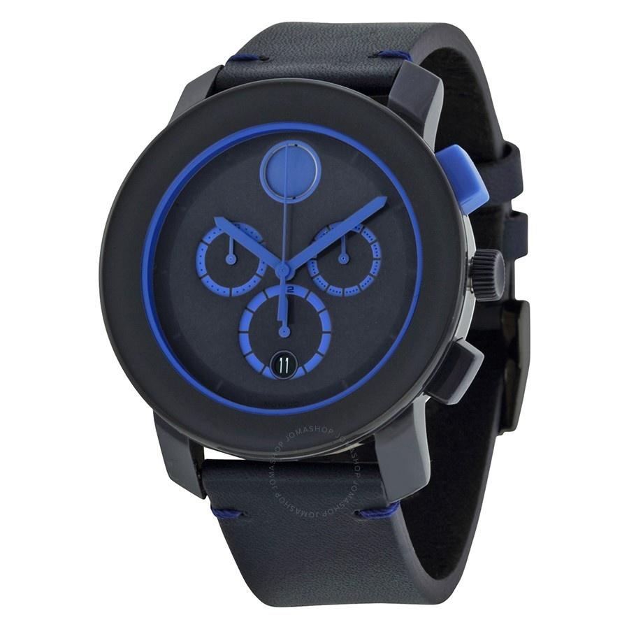 Movado Men's 3600349 Bold Chronograph Blue Leather Watch