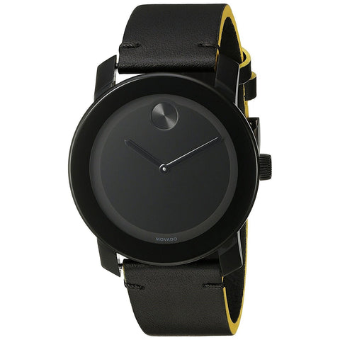 Movado Men's 3600352 Bold Black Leather Watch