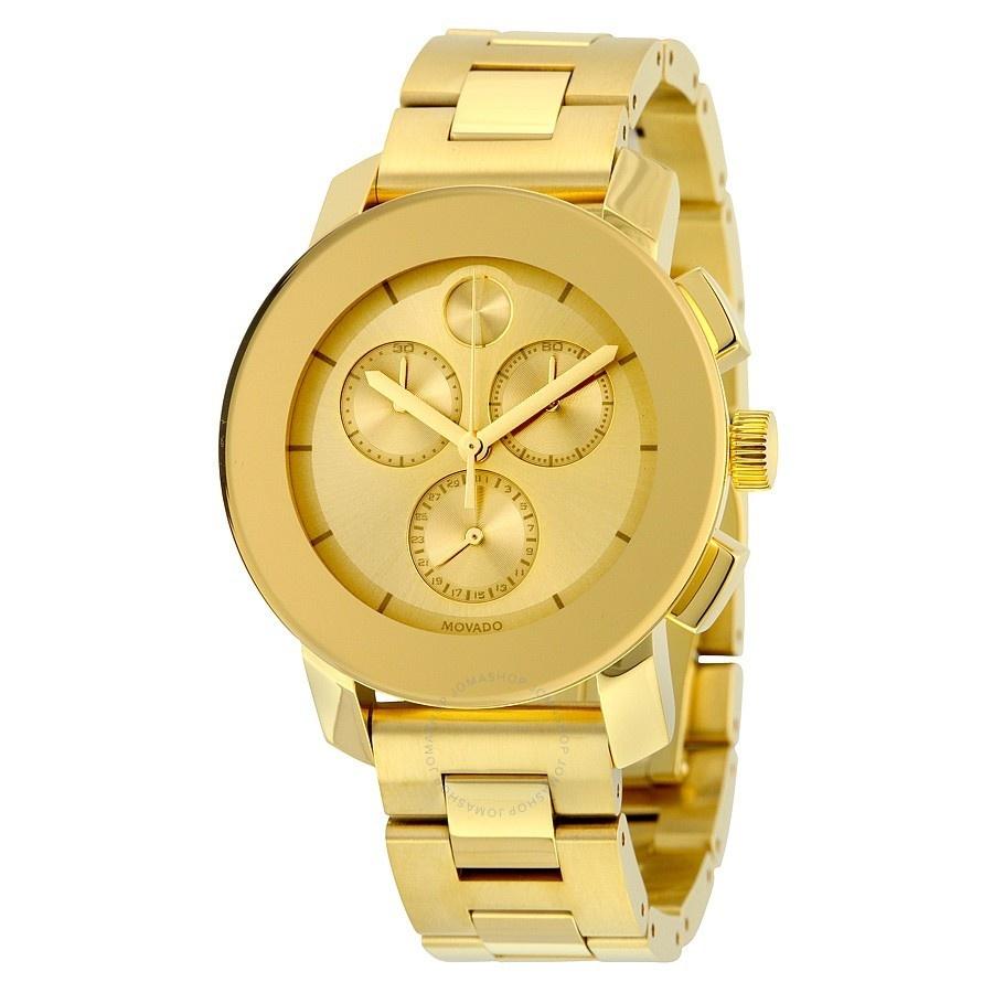 Movado Unisex 3600358 Bold Chronograph Gold-Tone Stainless Steel Watch