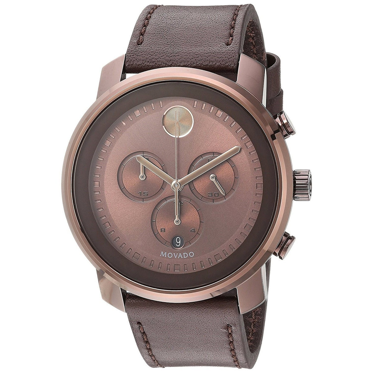 Movado Men's 3600420 Bold Chronograph Brown Leather Watch