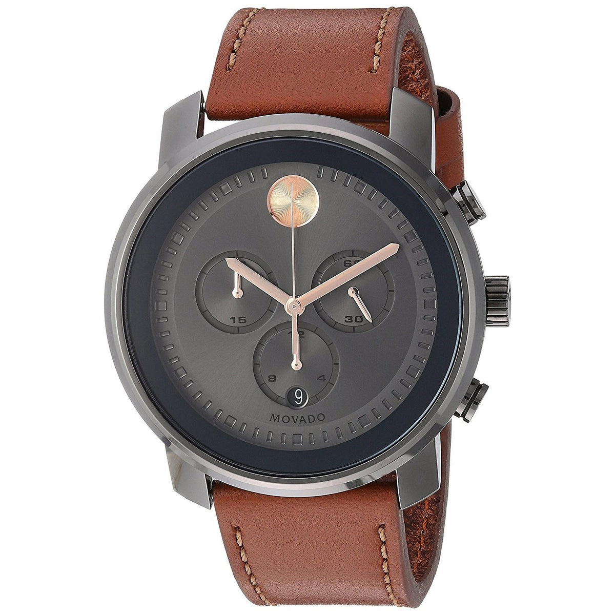 Movado Men's 3600421 Bold Chronograph Brown Leather Watch