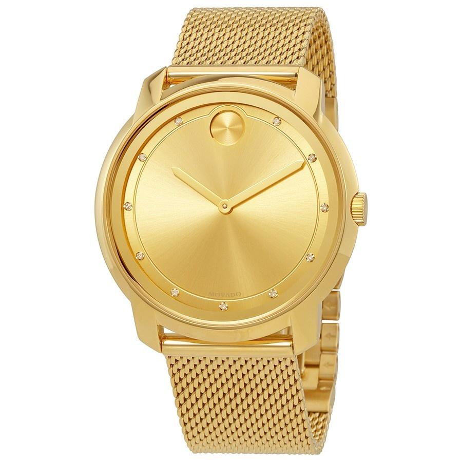 Movado Unisex 3600460 Bold Diamond Gold-Tone Stainless Steel Watch